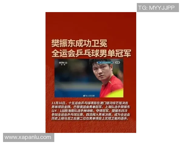 樊振东全运会再创辉煌夺得第六金德媒热评期待12月欧冠新征程